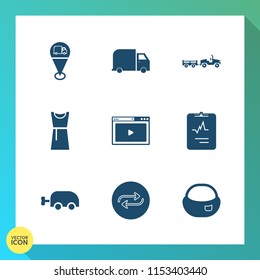 Modern, simple vector icon set on gradient background with replace, delivery, shipping, web, website, bag, dress, clothes, transportation, map, transport, clothing, marker, truck, online, baby icons