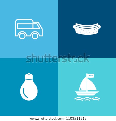 Modern, simple vector icon set on colorful background with move, highway, left, lightbulb, city, driveway, idea, lunch, sport, extreme, electricity, traffic, energy, light, meal, water, barbecue icons