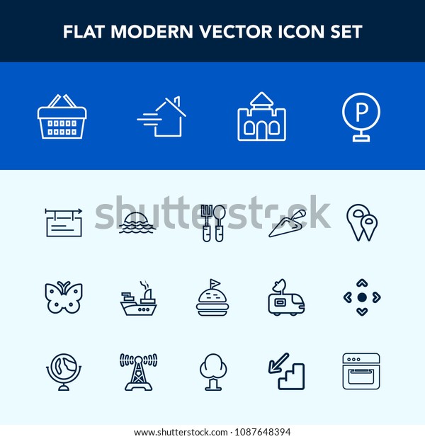 Modern, simple vector icon set with insect, lot,\
butterfly, travel, urban, landscape, equipment, blank, shovel,\
spoon, market, pin, sale, nature, morning, shop, kitchen, poster,\
marine, vehicle icons