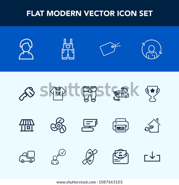 Modern, simple vector icon set with typography,\
tag, achievement, travel, profile, tv, first, home, record,\
delivery, video, cool, place, person, tshirt, equipment, winner,\
business, camera, car\
icons