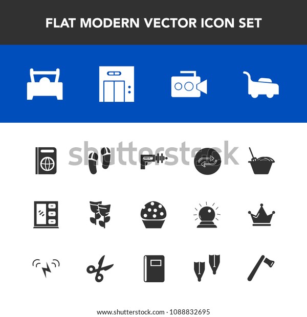 Modern, simple vector icon set with replace,\
technology, nature, footwear, immigration, document, lawn, grass,\
film, change, tourism, slipper, car, elevator, cake, garden,\
camera, video, vehicle\
icons