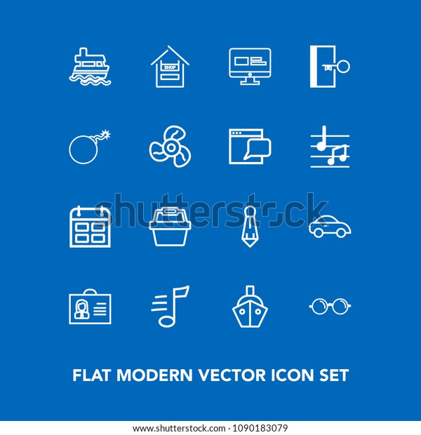 Modern, simple vector icon set on blue background\
with day, food, web, female, calendar, timetable, profile, time,\
boat, basket, woman, transport, cart, vessel, fashion,\
transportation, sea, eye\
icons