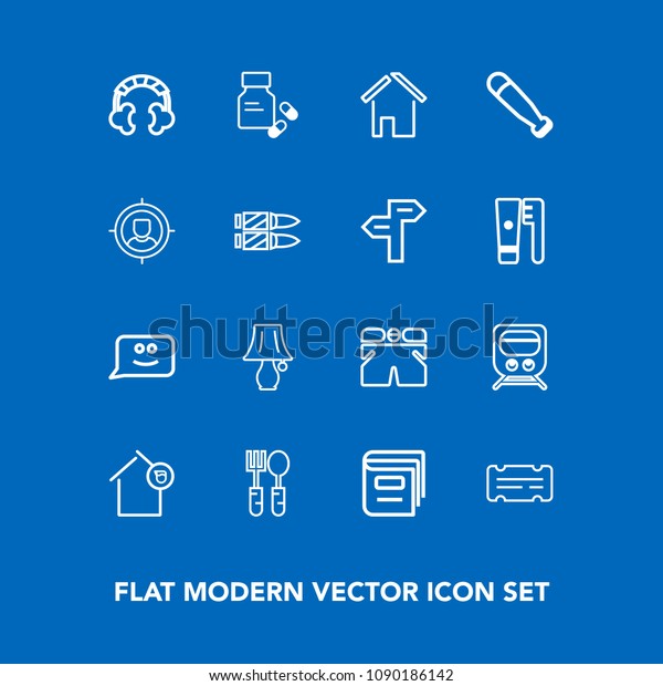 Modern Simple Vector Icon Set On Stock Vector Royalty Free