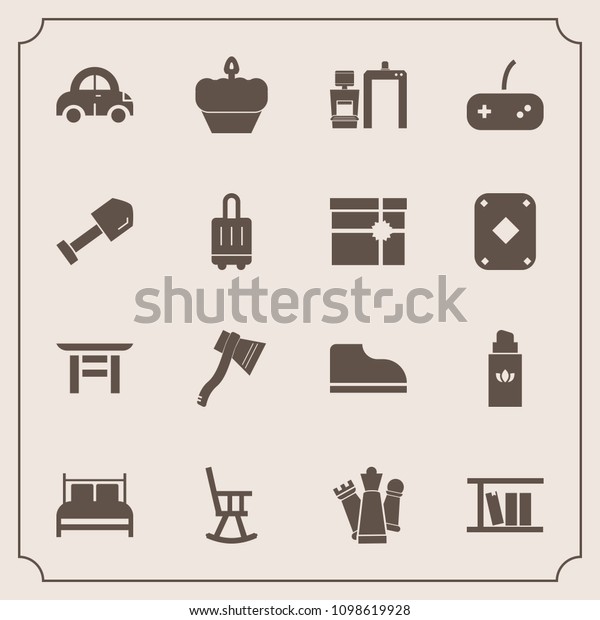 Modern, simple vector icon set with strategy,\
luggage, office, xray, aroma, dessert, chair, torii, automobile,\
japanese, bottle, japan, book, king, shrine, tool, sweet, perfume,\
car, travel, axe icons