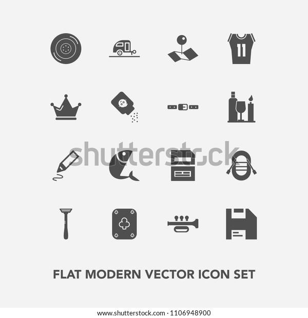 Modern, simple vector icon set with poker, sea,
boat, automobile, fish, basketball, stationery, journey, vacation,
music, map, travel, auto, play, food, tire, office, save, game,
pin, razor, car icons