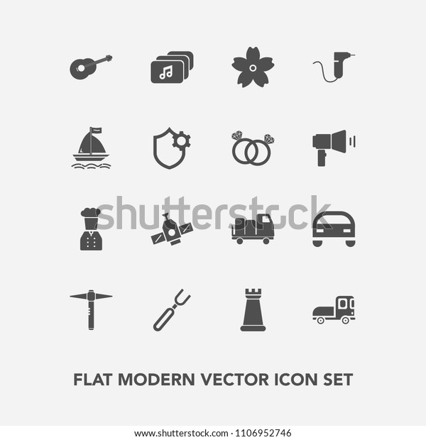 Modern, simple vector icon set with king, clinic,\
delivery, fork, ring, wind, space, shipping, transport, piece, car,\
chief, chess, transportation, dinner, medical, planet, musical,\
restaurant icons
