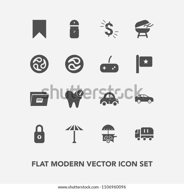 Modern, simple vector icon set with seasoning, bbq,\
pepper, culture, security, barbecue, ice, kamon, umbrella,\
currency, wagasa, salt, file, car, dental, cream, grill, direction,\
move, dentist icons