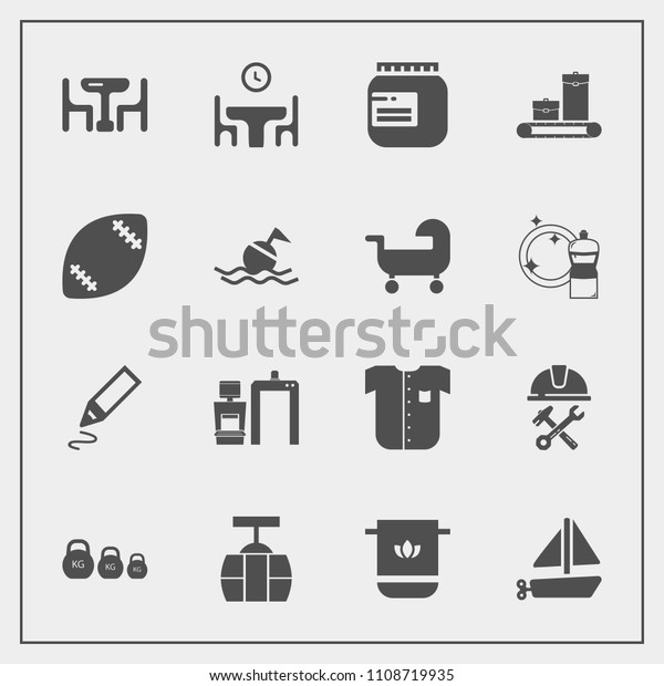 Modern, simple vector icon set with kilogram, sky,\
helmet, jam, soft, boat, train, glass, clothing, builder, cloth,\
weight, toy, table, fashion, bag, travel, construction, bathroom,\
cotton, xray icons