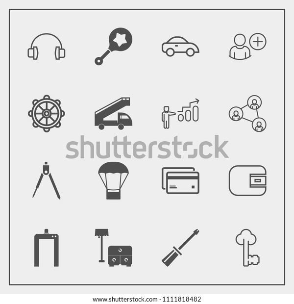 Modern, simple vector icon set with infant, xray,\
baby, hot, debit, tool, stereo, scan, divider, balloon, audio,\
furniture, card, table, music, construction, transportation,\
repair, chair, toy\
icons