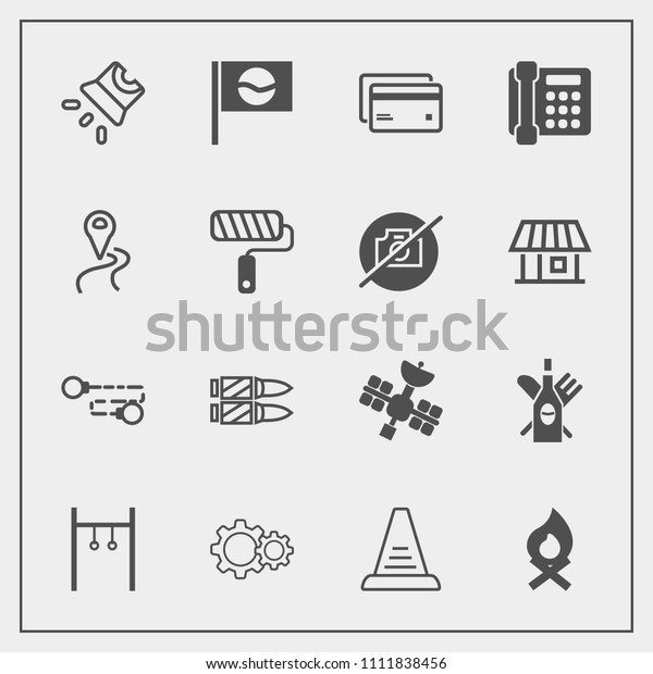 Modern Simple Vector Icon Set Fireplace Stock Vector Royalty Free
