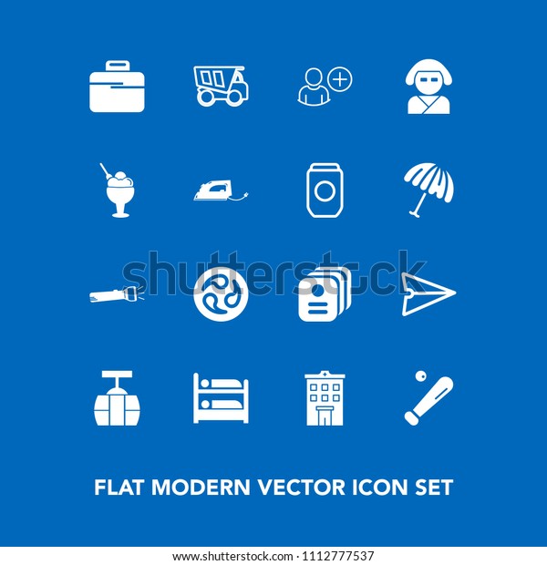 Modern, simple vector icon set on blue background\
with email, estate, hotel, car, flashlight, ball, kamon, japan,\
truck, web, user, cable, building, bag, real, house, train, hostel,\
league, add icons