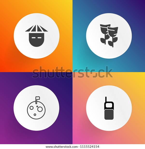 Modern, simple vector icon set on gradient\
backgrounds with nature, surface, person, wireless, old, universe,\
communication, space, cell, star, chinese, background, telephone,\
moon, female, pink\
icons