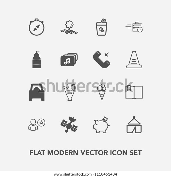 Modern, simple vector icon set with late, sun,\
office, tent, direction, nature, book, coin, dessert, travel,\
juice, decoration, east, adventure, finance, sunrise, food, open,\
investment, summer\
icons