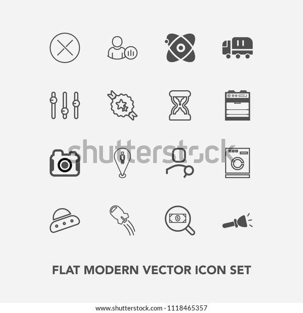Modern, simple vector icon set with astronomy,\
washer, technology, universe, location, pin, flashlight, star,\
light, map, close, appliance, delivery, photographer, shine,\
account, find, status\
icons