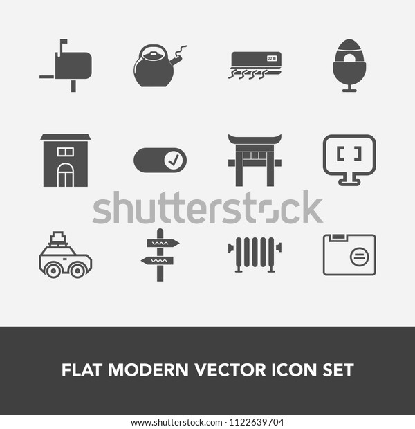 Modern, simple vector icon set with arrow,\
building, car, direction, computer, blank, easter, pc, heater, hot,\
decoration, mailbox, way, holiday, conditioning, home, water,\
boiler, , house, real\
icons