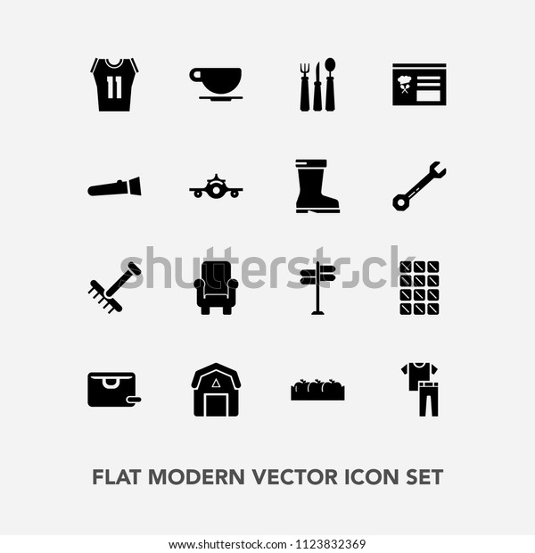 Modern Simple Vector Icon Set Dessert Stock Vector Royalty Free