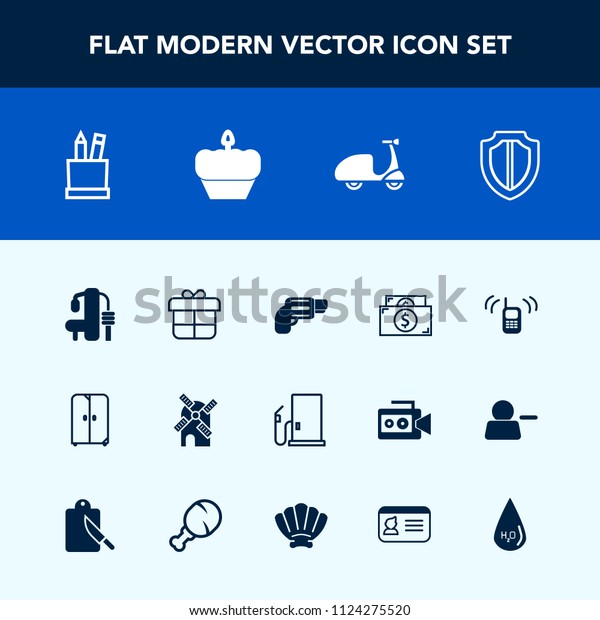 Modern Simple Vector Icon Set Gun Stock Vector Royalty Free