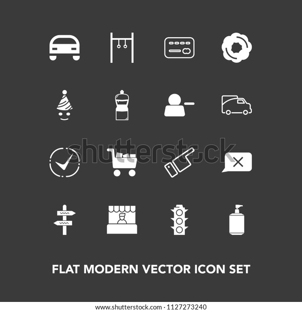 Modern, simple vector icon set on dark background\
with party, finger, chat, market, athlete, soap, sport, credit,\
car, cake, light, people, showing, check, green, lamp, liquid,\
money, commerce icons