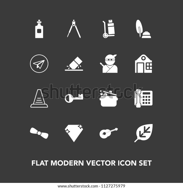 Modern, simple vector icon set on dark background\
with glass, tree, ink, jewel, concept, equipment, key, cook,\
delivery, ladder, food, plant, white, bow, message, calligraphy,\
kitchen, gift, pen\
icons