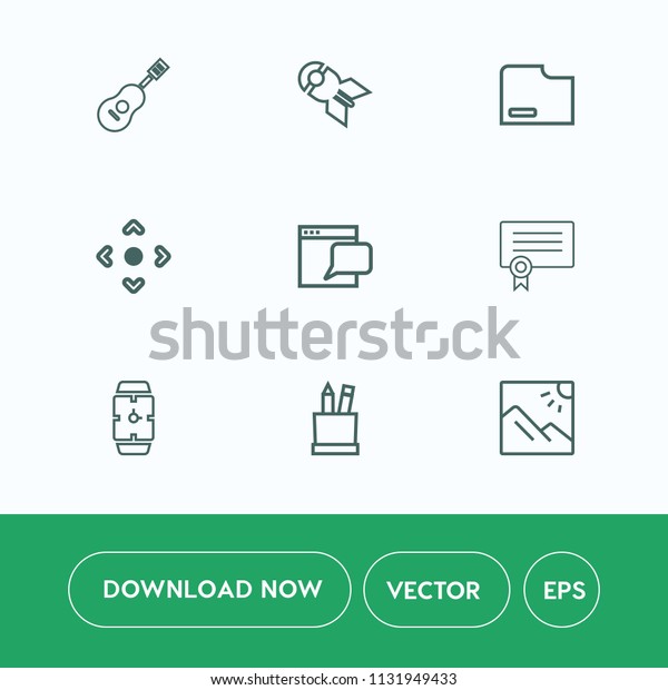 Modern Simple Vector Icon Set On Stock Vector Royalty Free