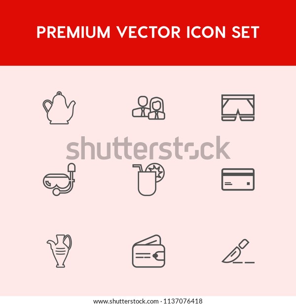 Modern, simple vector icon set on red background\
with kettle, purse, white, worker, medical, coffee, teapot,\
snorkel, summer, debit, tea, jug, people, doctor, team, group,\
clinic, business, card\
icons