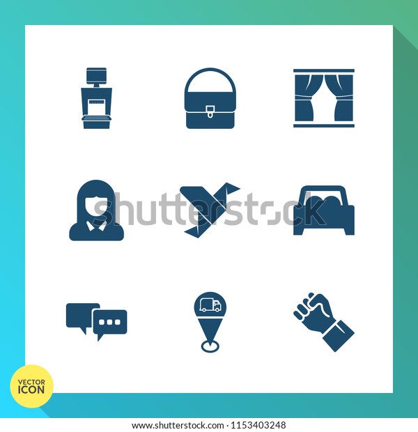 Modern, simple vector icon set on gradient\
background with hand, house, graphic, speech, xray, vehicle,\
beautiful, home, location, diagnostic, woman, equipment, fashion,\
curtain, human, art, bag\
icons