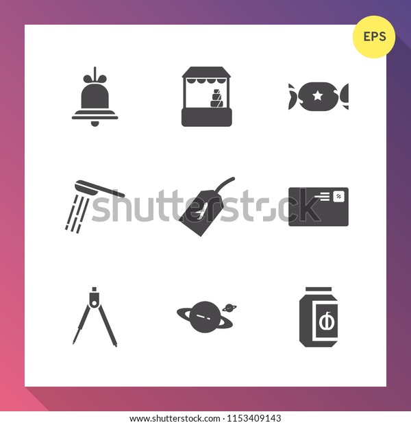 Modern, simple vector icon set on gradient\
background with market, bathroom, sweet, notification, sign,\
engineering, flight, ring, food, store, glass, business, send,\
candy, jam, alert, jar, tag\
icons