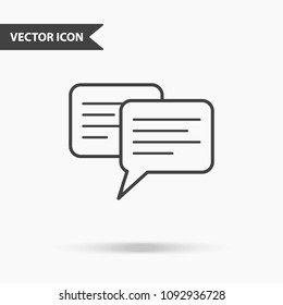 Modern and simple vector illustration icon dialogs. Flat image of comments with thin lines for application, presentation, website, business presentation, infographics on white isolated background.