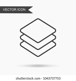 Modern and simple vector illustration three layer icon. Flat image with thin lines for application, website, interface, business presentation, infographics on white isolated background.