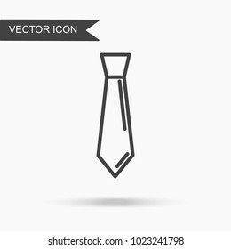 Modern and simple vector illustration of a tie icon. Flat image with thin lines for application, website, interface, business presentation, infographics on white isolated background.