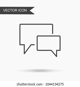 Modern and simple vector illustration of two dialog boxes. Flat image with thin lines for application, website, interface, business presentation, infographics on white isolated background.