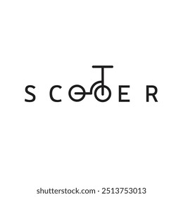 Moderno simples vetor logotipo tipografia ícone de scooter e símbolo.