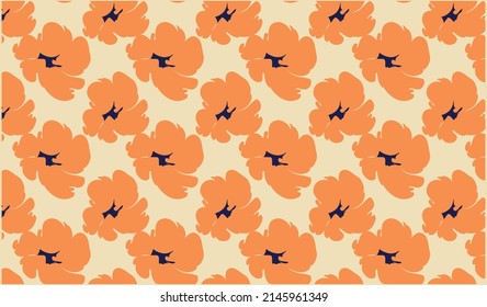 Modern simple vector seamless pattern with colorful flowers, Light abstract floral wallpaper, pattern. 