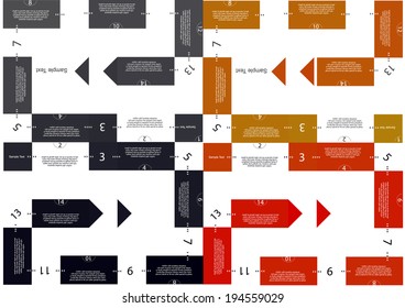 modern simple vector web design with arrows, numbers and place for text