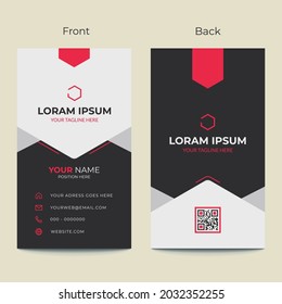 modern and simple vertical business card design template. clean, creative, style, flat, corporate, company, vector, illustration