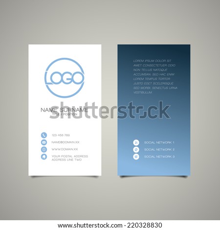 Modern simple vertical business card template with place for your company name