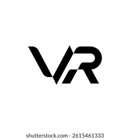 Modern simple VR, RV logo, digital masculine dynamic, nature icon