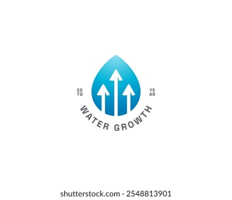 Logotipo de crecimiento de agua simple moderno