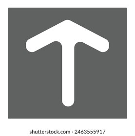 Modern simple white arrow. Flat style isolated on black background. Vector illustration.
