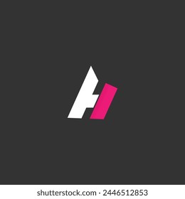 The modern and simple white and pink H logo writing is suitable for smartphone, technology companies or for personal use