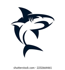
Modern einfaches weißes Hai-Logo