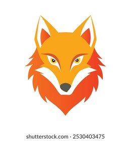 Modern Simple Wolf Head Silhouette in Vibrant Colors, Minimalist Design