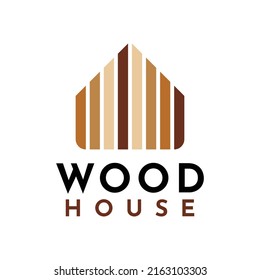 modern and simple wood house logo design