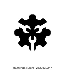 Modern simple wrench logo design