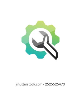 Modern simple wrench logo design