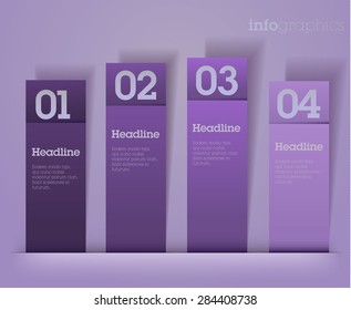 Modern simple yellow infographics / Cut out paper 3D infographics. Paper charts / can be used for application or website navigation / web banners / Vector / Colourful design