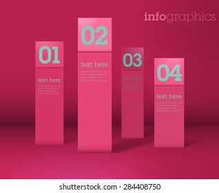 Modern simple yellow infographics / Cut out paper 3D infographics. Paper charts / can be used for application or website navigation / web banners / Vector / Colourful design