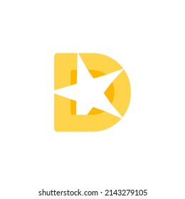 Modern simplicity star logo with letter D. Star concept logo design template with letter D. vector illustration eps10