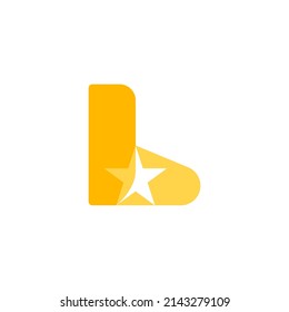 Modern simplicity star logo with letter L. Star concept logo design template with letter L. vector illustration eps10