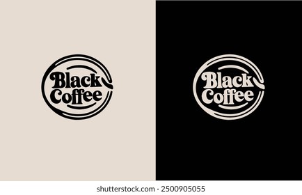 Modern and simplistic black coffee bean logo design. The logo is the perfect choice for a business. coffee shop.